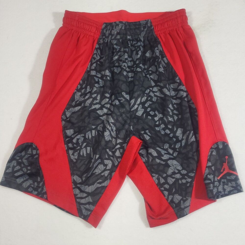 Jordan Dri-Fit Drawstring Basketball Shorts Men's Size S Black Red Training